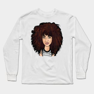 Crazy Curly Afro Long Sleeve T-Shirt